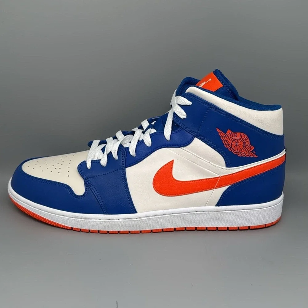 Air Jordan 1 Mid Game Royal‎ Rush Orange FD1029-400 Men's Sz 18